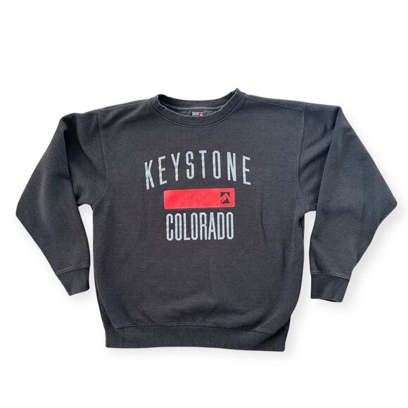 Vintage Keystone Colorado Pullover Crewneck Spellout Sweatshirt Black XL Grunge - Picture 1 of 6